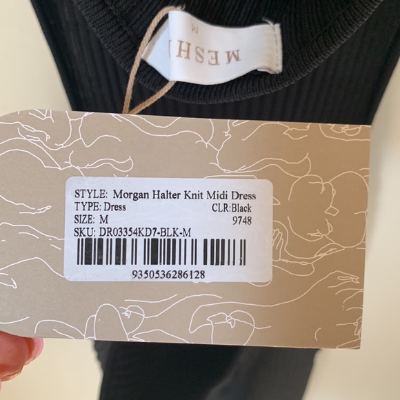 NWT Meshki MORGAN Halter Knit Midi Dress - Black Medium - Picture 8 of 9